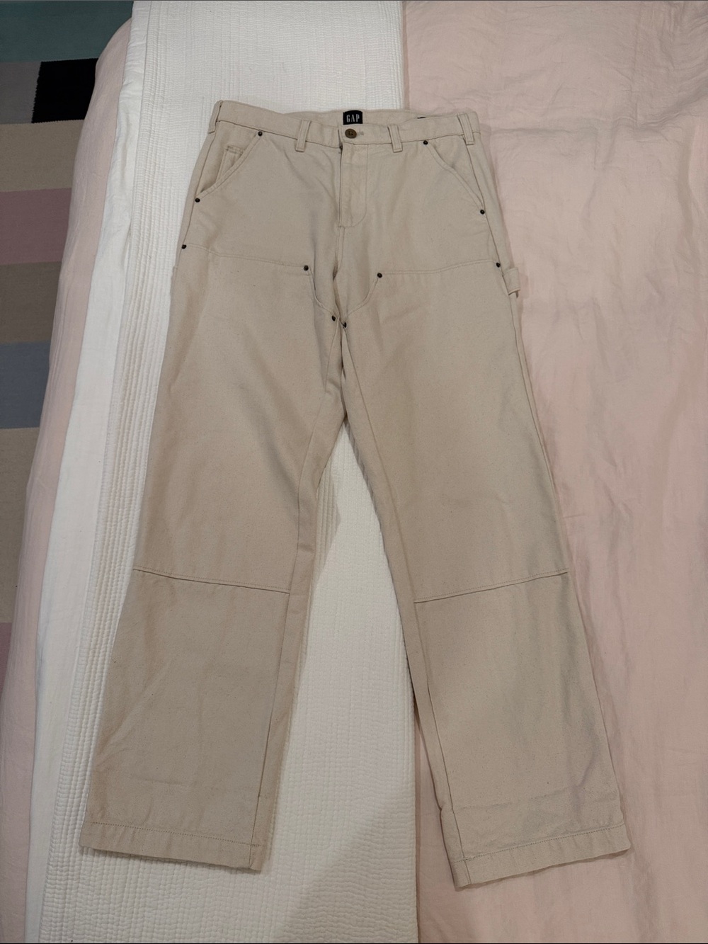 GAP Cream Carpenter Pants